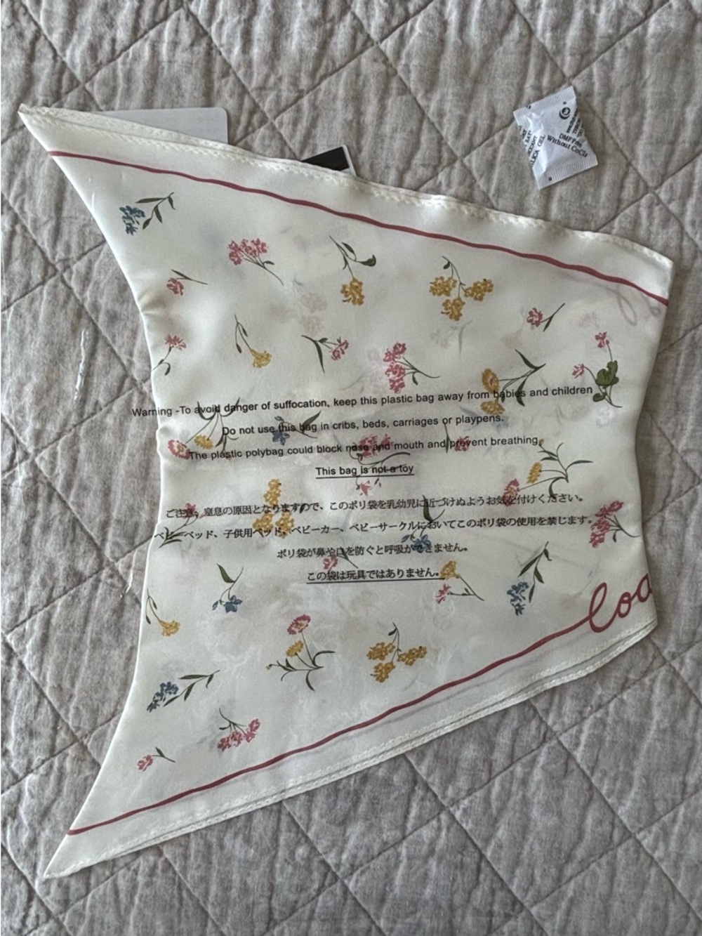 Coach Floral Silk Diamond Scarf - Picture 7 of 10